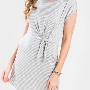 Francesca’s Alya mini dress gray and white striped